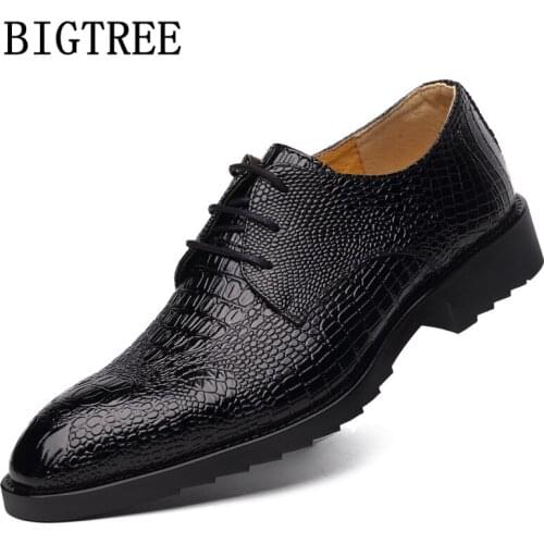 Oxford Fashion Crocodile Shoes Office Shoes Men Wedding Shoes Men Italian Sapato Social Masculino Туфли Мужские Chaussure Homme
