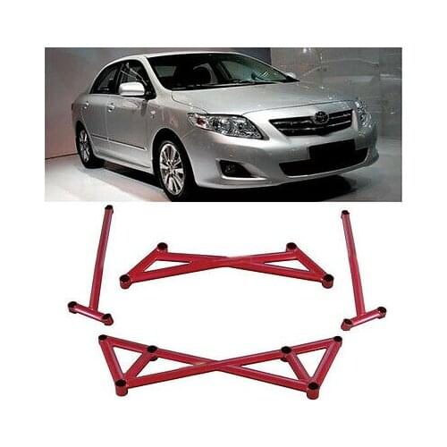 Wotefusi Front/Rear Tie Strut Bar 2 Points Racing Stabilizer For Toyota Corolla 08