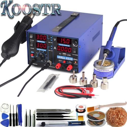 YIHUA 853D 2A 3 in 1 Digital Welding Machines Hot Air Gun Solder Iron Repair Soldering Station BGA Rework Heat Gun Desoldering