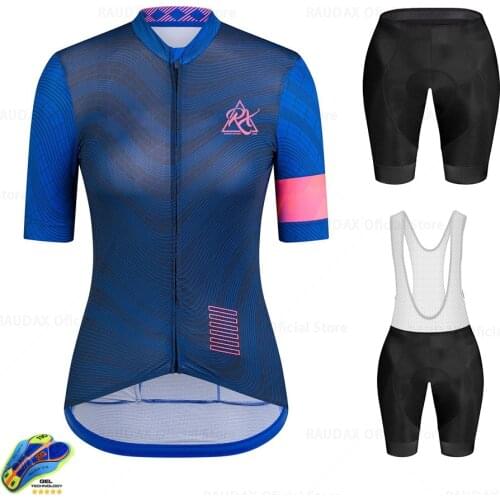 Raudax 2020 Women Cycling Short Sleeve Jersey Set Summer Breathable Sports Suit MTB Bike Clothing Female Bicycle Clothes