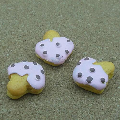 1pcs/lot resin flat back pink mushroom biscuit 17mm Cabochons Hair Bow Center Card Frame Making Craft DIY B110-2