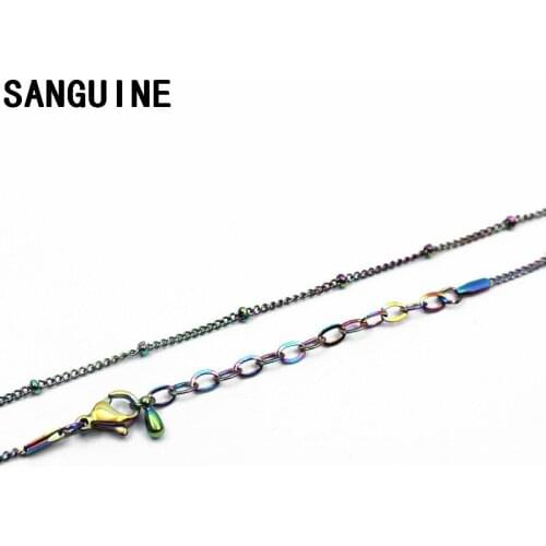 1pcs Floating Locket Chains 45+5cm Stainless Steel Colours Bead Chain Necklace Lobster Clasp Chains Jewelry For Women Necklace