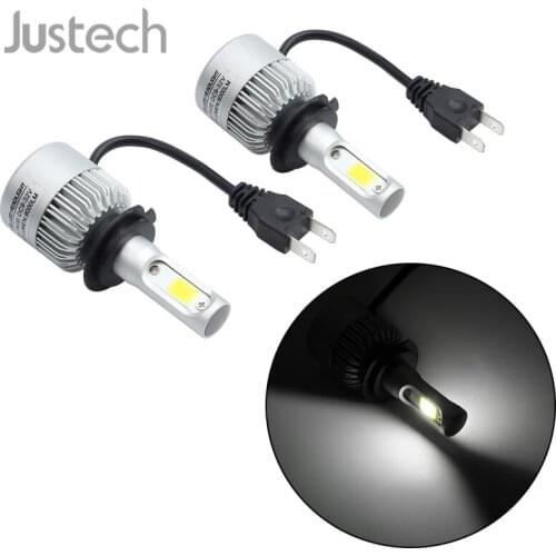 Justech 2 Pcs H7 72W 16000LM LED Car Headlights Kit Car Beam Lamps Bulbs White 6000K LED Headlight Bulb