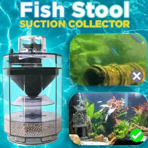 2021 Filter Pump 3-in-1 Design Reusable Transparent Plastic Automatic Strong Suction Fish Excrement Strainer for Home Office