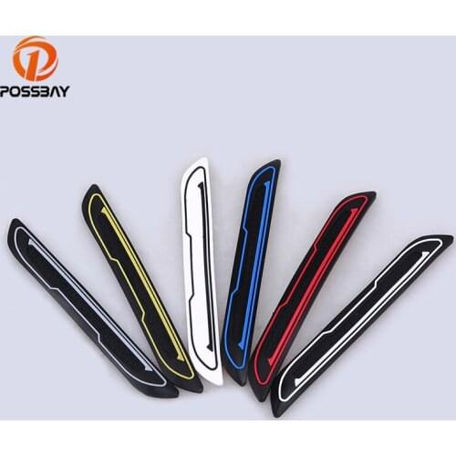 POSSBAY 4 Pcs/set Car Door Edge Guard Strip Scratch Protector Parts Anti-collision Sticker for Universal Auto Rubber Sticker