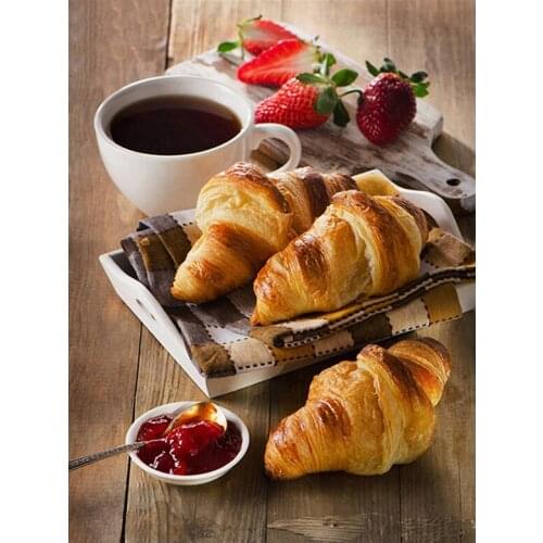 5D Diy Diamond Painting Full Square Round food Diamond Embroidery Sale Rhinestone bread coffee Picture Diamond Mosaic Decoration