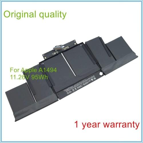 New Original A1494 Laptop Battery for Pro 15'' inch A1398 (2013 year) ME293 ME294 11.26V 95WH 8440MAH