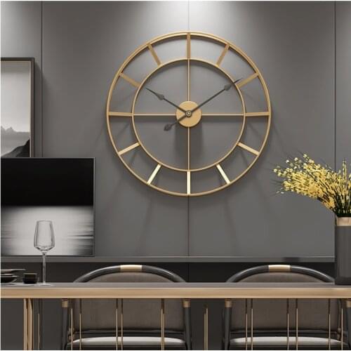 50CM Large Round Metal Wall Clock Silent Wall Watch Modern Design Clocks For Home Decor Office European Style