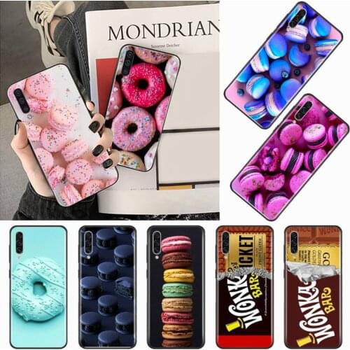 Chocolate Macaron food Dessert Phone Case For Samsung galaxy A S note 10 7 8 9 20 30 31 40 50 51 70 71 21 s ultra plus