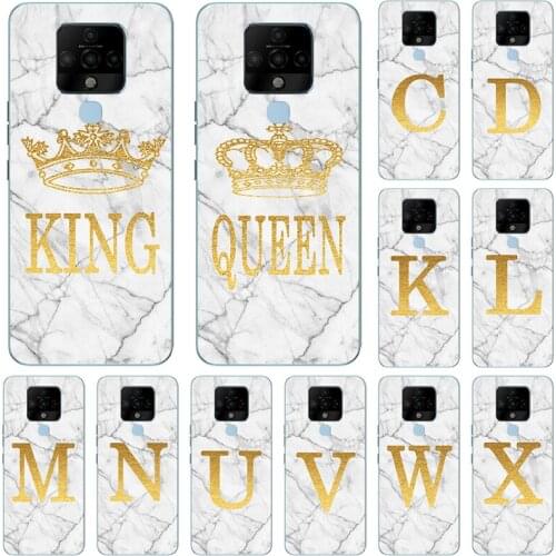 Phone Case for Tecno Camon 16 15 16S Premier Pro Air (CD7) (CD6) White Marble Golden English Letter Fashion Name Back Cover