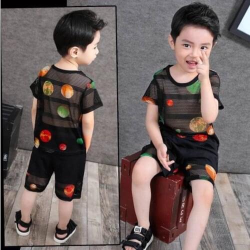 Children Baby Boys Clothing 2PCS/Set Kids Baby Boy Summer Clothes Short Sleeve Tops Shorts Pants Boys Outfit Set For 18M-8Yrs