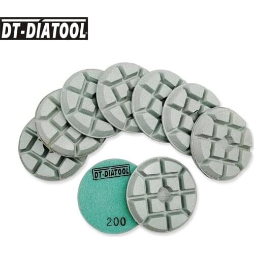 DT-DIATOOL 9pcs/set Dia 3inch/80mm Diamond Resin Bond Concrete Polishing Pads Sanding Discs For concrete Floor Grinding Disc