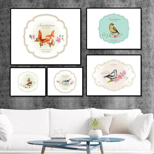 Home Decoration Print Canvas Wall Art Picture Poster Paintings Horizontal Rectangle Chinese Style flower and bird