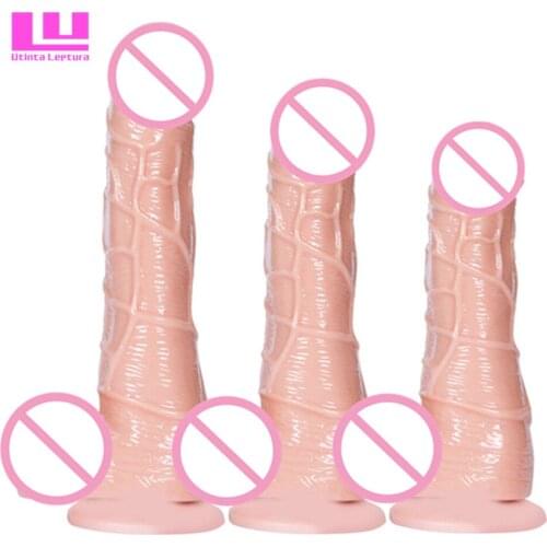 Utinta Leptura 20 cm Realistic Dildo Flexible Penis with Textured Shaft and Strong Suction Cup Sex Toys for Women Sex Product