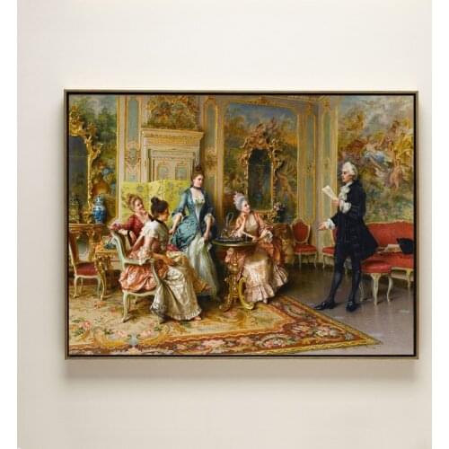 Classical court figures palace count aloud scenery canvas printings oil painting printed on cotton wall art decoration picture
