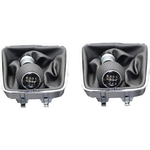 For VW Tiguan 5N 2007 2008 2009 2010 2011 5/6 Speed Leather Car Gear Shift Konb Gaiter Shifter Knob