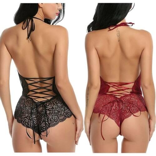 Summer Women Sexy Nightwear Underwear G String Lace Sling Sleepwear Teddies Bodysuits plus size
