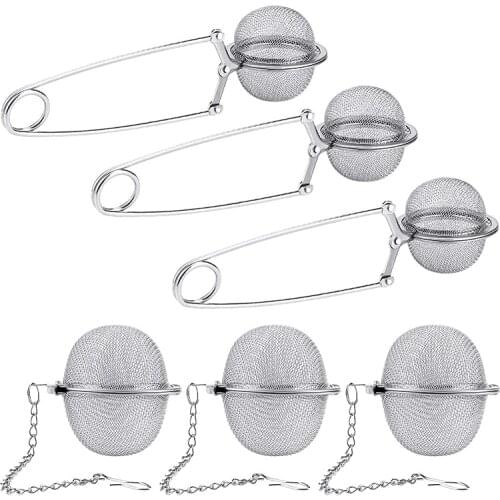 Best 6PC Tea Ball Infuser Stainless Steel Mesh Tea Strainer to Filter Tea, Used for Brewing Loose Leaf Tea and Spices