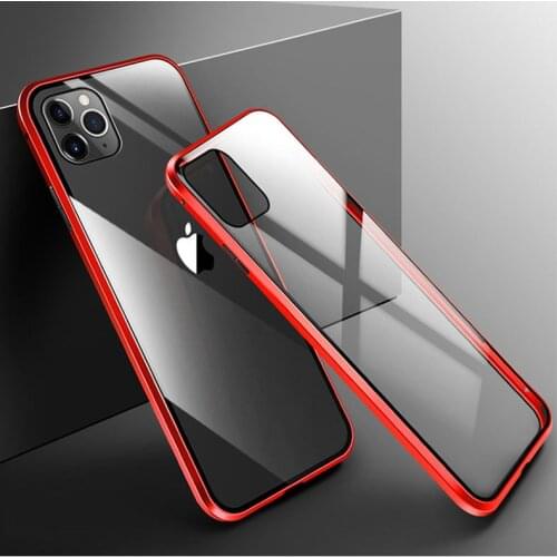 Metallic Magnetic Front+Back Tempered Glass Phone Case For iPhone12 11 XSMAX 78PLUS SE2020 XR 6S Full Cover Body Protection