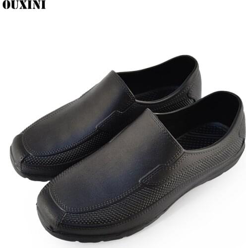 Mens Low-cut Short Tube Fashion Super Light EAV Waiter Shoes Chef Shoes Hotel Restaurant Kitchen Waterproof Work Shoes