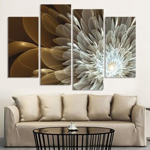 4 Pieces Wealth And Luxury Golden Flowers DIY diamond embroidery diamond Painting full square round diamond mosaic decor WW138