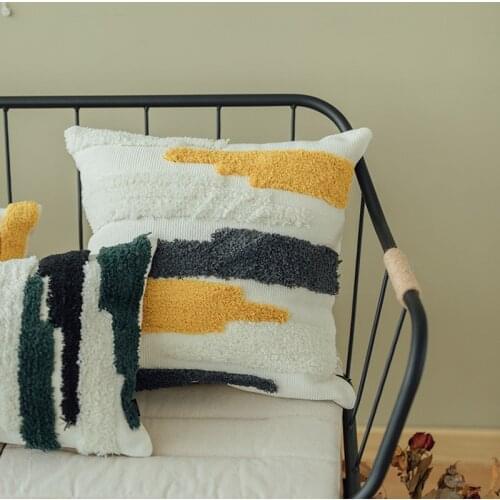 DUNXDECO Cushion Cover Decorative Pillow Case Nordic Abstract Art Geometric Tufted Coussin Sofa Chair Bedding Room Decorating