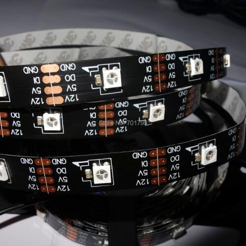 5m DC12V WS2812B addressable pixel strip,non-waterproof,30pcs WS2812B/M with 30pixels;36W;BLACK pc