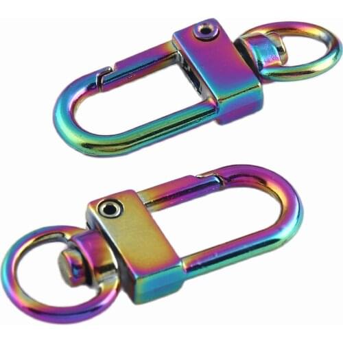 Swivel clasp Rainbow Lobster Claw Clasps Hooks Strap Swivel Lanyards Trigger Snap Handbag Hook with DIY Accessories for Bag