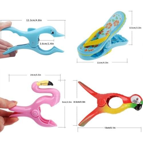 Clothespin Lovely Decorative Plastic Beach Towels Retaining Clips Creative cartoon animal shape flamingo clothespin Clothes Pegs