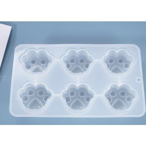 DIY crystal gel mould cats paw and dogs paw semi three dimensional cartoon cake mirror silicone mold