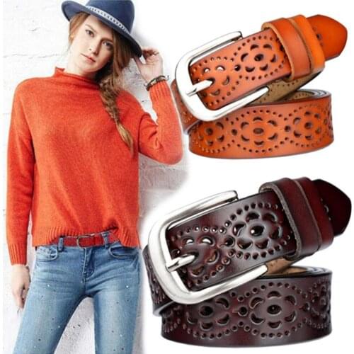 Genuine Leather Belt for Women, New Trend, No Drilling, Luxury Denim Accessory, Top Quality
