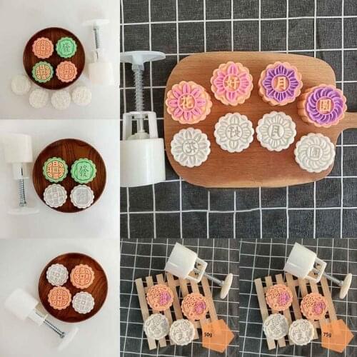 Cookie Stamp Moon Cake Mold Set with Mode Pattern Bath Bombs DIY Festival Decoration Hand Cutter Cake Mold Kitchen Gift G8TB