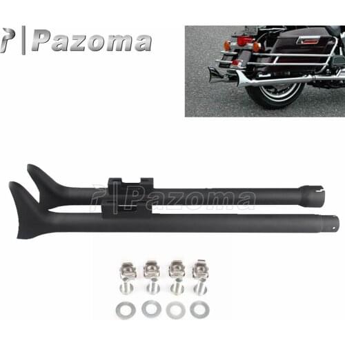 Steel 33"Motorcycle Fishtail Slip-On Exhaust Pipe Tube For Harley Touring Dresser Bagger Right inlet 2-1/2" /Left inlet 1-3/4"