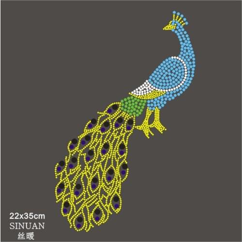 Hotfix Rhinestones Designs 10Pieces Glitter Rhinestone Hotfix Rhinestones Clothes Peacock Decorations Stone Crystal Decoration