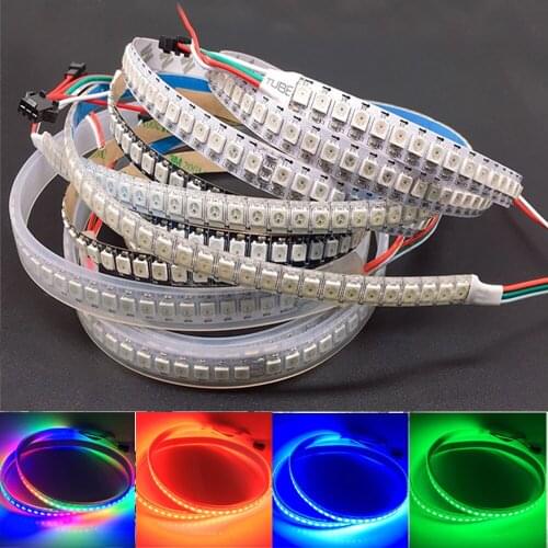 LED Fast Shipping Wholesale 1M 5050 RGB 144 LEDs WS2812B Chip WS2811 Digital RGB LED Strip Light 144 Pixel DC5V