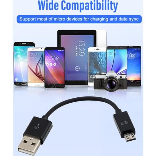 Universal 10CM USB 2.0 A to Micro B Data Sync Charge Cable Cord For Cellphone PC Laptop New Male To Male Cable