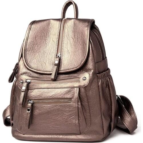 2019 New Korean Version Fashion Luxury Double Shoulder Bag Sheepskin Student Backpack Travel Womens Bag Gilrs Designer Solid