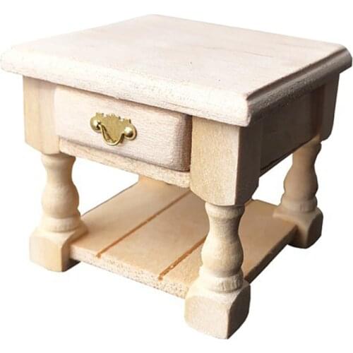 1/12 Doll House Miniature Wooden Table Simulation Tea Table Desk Furniture Model Toy for Mini Decoration Dollhouse Accessories