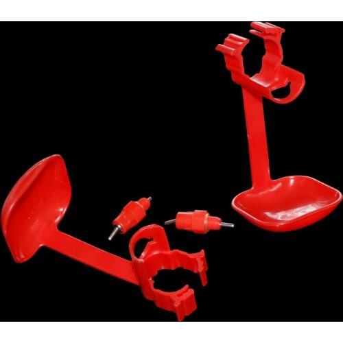 2 Sets Hanging type chicken drinker Cups Nipple Red drinking cup Chicken drinking Tool Chicken Farming FeederPoultry feeding