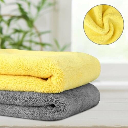 2pcs Large Microfiber Towel Cleaning Cloth Car Wash Polishing Detailing Rag Double-sided Use Easy To Clean 30*60cm