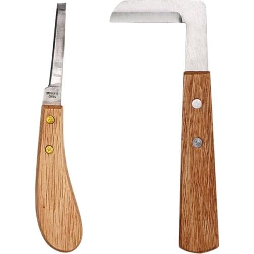 4 pieces/set Cow horse Repair foot hoof knife Wooden Handle Stainless Steel Blade horseshoe Goat repair tools Farming equipment