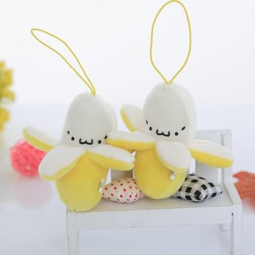6CM Creative New Lovely Plush Toys Banana Pendant Stuffed Super Soft Mini Size Key Hook Dolls Pendant For Kids Girls Boys Gifts