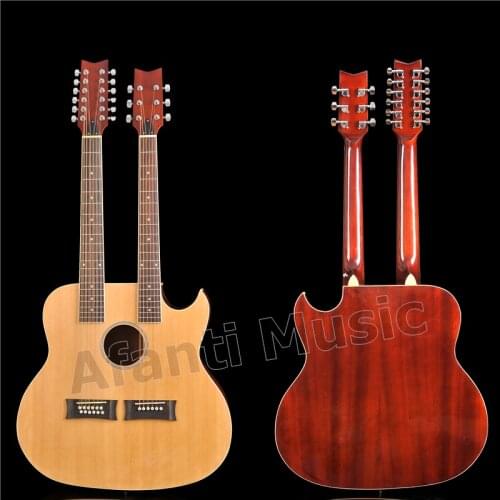 Afanti Music Double Neck 12+6 strings Acoustic guitar with EQ (ADN-1212)