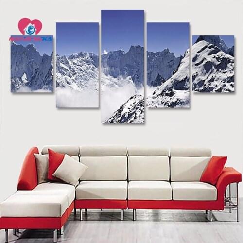Diamond embroidery landscape snow mountain painting triptych mosaic pattern Rhinestones for needlework diamond art Crafting