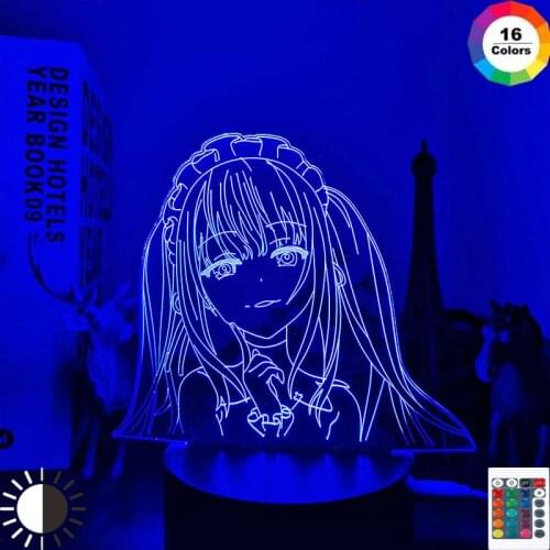 Anime 3d Lamp Date A Live Kurumi Tokisaki LED Night Light for Room Decor Nightlight Birthday Gift Manga Date A Live Neon Light