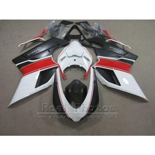 Free 7 gifts fairings for Ducati 848 1098 1198 07 08 09 10 11 white black fairing kit 848 1198 2007 2008 2009 2010 2011 AS28