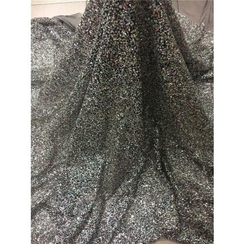 Promotion YG-13 hand print glitter fancy colorful black shining fabric for dress/sawing/wedding/party