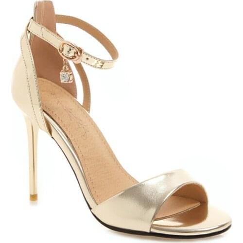 Big Size 11 12 13 14 15 high heels sandals women shoes woman summer ladies Fine-heeled Fish Mouth Button Pack and Roman Shoes