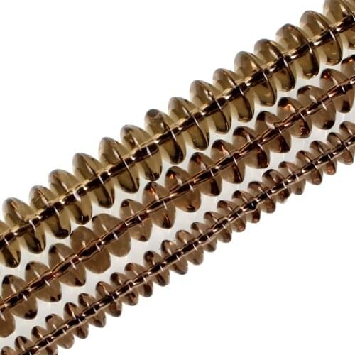 15" Strand Tawny Clear Flat Round Crystal Glass Abacus Beads Natural Stone Beads For Jewelry Bracelets Making DIY