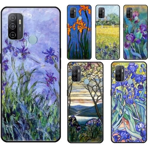 Irises Painting Case For OPPO F5 F7 Reno 4 Pro 2 2Z A52 A72 A92 A1K A5S A15 A83 A5 A9 A53 A31 2020 Cover